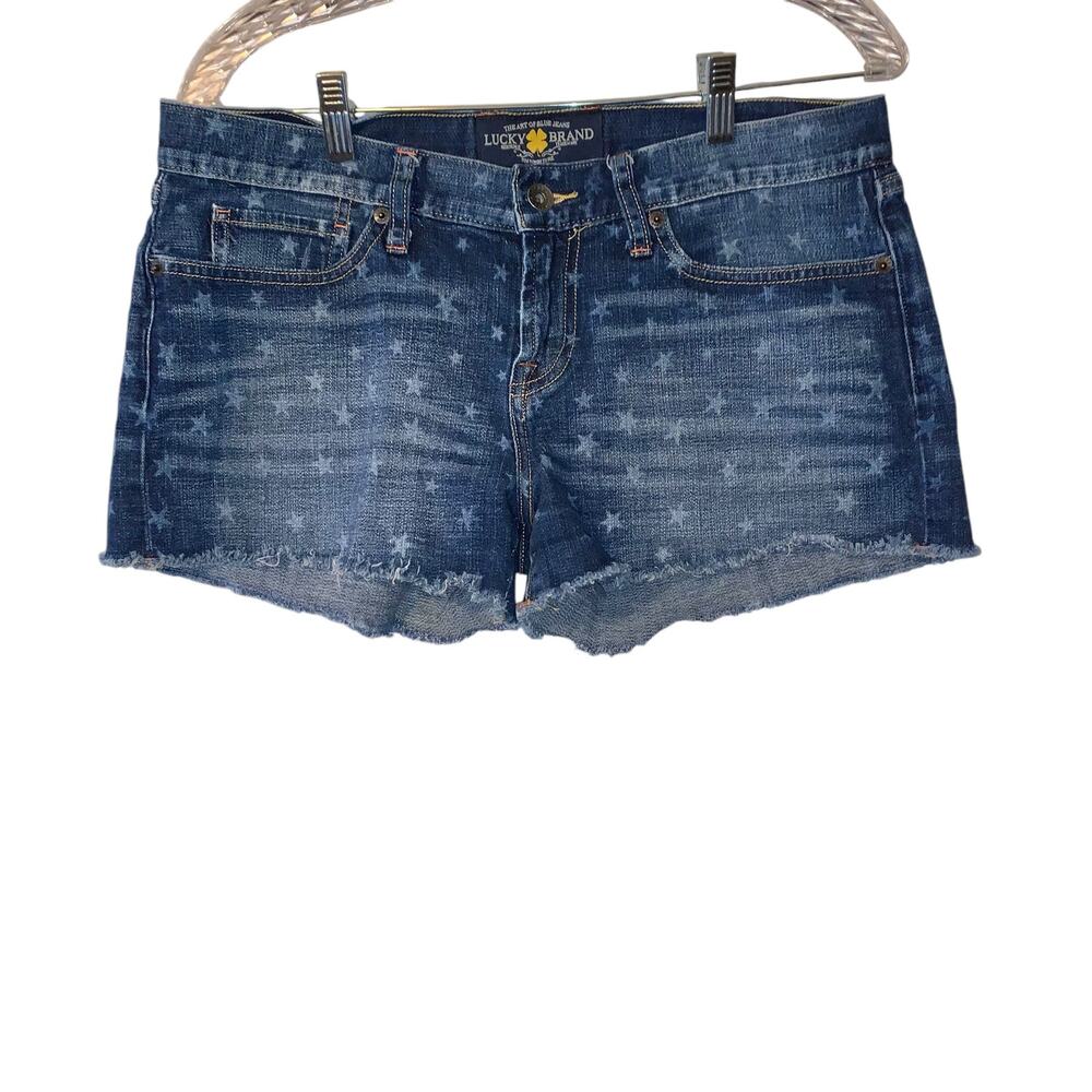 Lucky Brand Cut Off Stars Jean Shorts sz 8 - Picture 9 of 9
